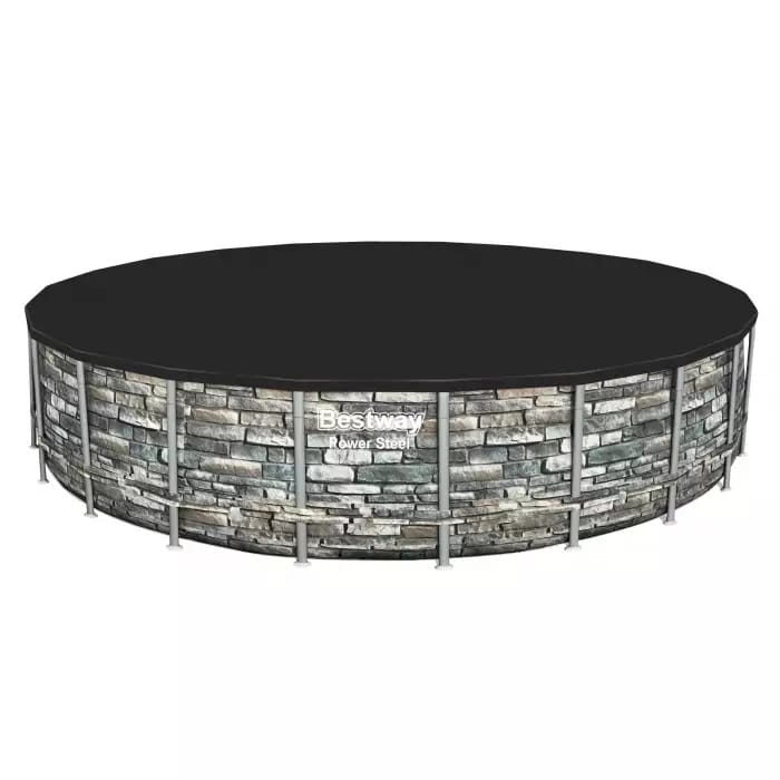 Каркасный бассейн Bestway 56889 BW, Power Steel 671x132см "Камень" 40377л, фильтр-насос, лестница, тент, попл.-доз. фото 4